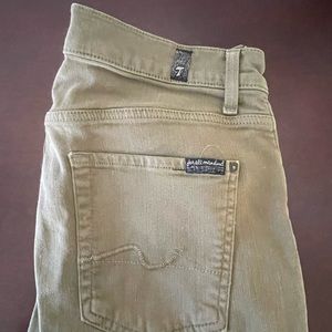 7 For All Mankind green denim jeans size 30